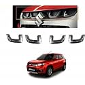 Car Grill Cover Silver Plated for Maruti Suzuki Vitara Brezza