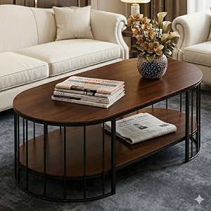 Shoppee Modern 2-Tier Center Table with Marble