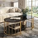 Shoppee Modern 2-Tier Center Table with Marble