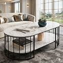 Shoppee Modern 2-Tier Center Table with Marble