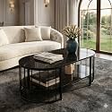 Shoppee Modern 2-Tier Center Table with Marble