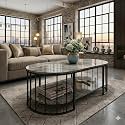 Shoppee Modern 2-Tier Center Table with Marble