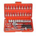 Shopper52 Metal 46 PCS Screwdriver Kit And Multi-Purpose Combination Tool Case Precision Socket Set | Durable Wrench Tool Set | For DIY Projects, Automotive, Furniture & Appliance - 46Pctk