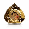 Lord Shiva Parvati Idol in Golden Leaf for Car Dashboard | Showpiece Dcor