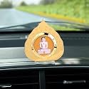 Mahavir Swami Idol in Golden Leaf for Car Dashboard Showpiece Dcor