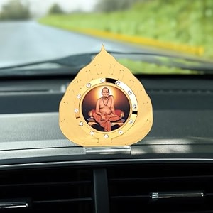 shri swami samarth idol in golden leaf for car dashboard  showpiece dcor