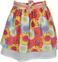 SHOPPERTREE Girls Floral Print Layered Multicolor Skirt