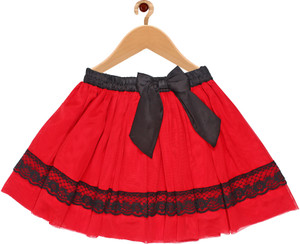 shoppertree girls solid gathered red skirt