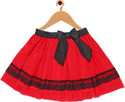 SHOPPERTREE Girls Solid Gathered Red Skirt