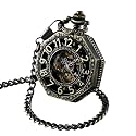 ShoppeWatch Men’s Pocket Watch with Chain | Hand Winding Vintage Pocket Watch | Classic Mechanical Movement Pocketwatch | 1920s Railroad Steampunk Costume Accessory