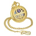 ShoppeWatch Men’s Pocket Watch with Chain | Hand Winding Vintage Pocket Watch | Classic Mechanical Movement Pocketwatch | 1920s Railroad Steampunk Costume Accessory