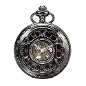 ShoppeWatch Men’s Pocket Watch with Chain | Hand Winding Vintage Pocket Watch | Classic Mechanical Movement Pocketwatch | 1920s Railroad Steampunk Costume Accessory