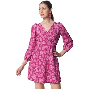 SHOPPING QUEEN Womens Crepe Fit Flare