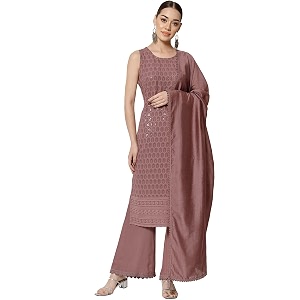 SHOPPING QUEEN Womens Rayon Chikankari Lucknowi Kurta