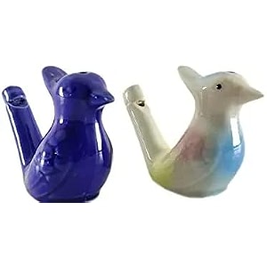 clay bird water whistle terracotta couple birds children toy pack of 2