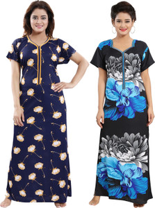 shopping station pack of 2 women nighty blue black