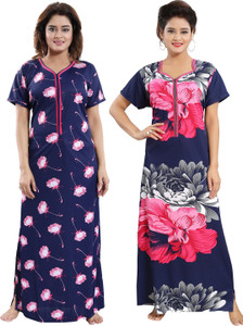 shopping station pack of 2 women nighty multicolor