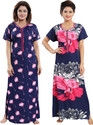 SHOPPING STATION Pack of 2 Women Nighty (Multicolor)
