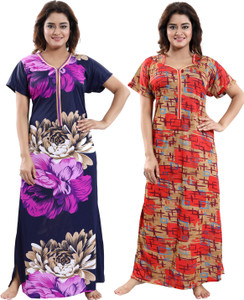 shopping station pack of 2 women nighty multicolor