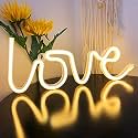 Love Neon Sign,LED Love Light for Children Kids Gifts Party Supplies, Girls Room Decoration Accessory,Table Decoration USB with Battery (Pack of 01, Warm White)