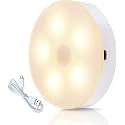 Sensor Light for Home with USB Charging Wireless Self Adhesive LED Night Lamp Rechargeable Body Sensor Light for Hallway, Wardrobe, Bedroom, Stairs, Bathroom (Warm White, Pack of 1)