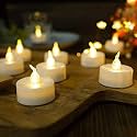 Tea Light on/Off Button Mini LED Plastic Candle Light, Flameless &amp; Smokeless Decorative Acrylic Tea Light Candle for Gifting, House, Diwali, Christmas, Festival (06 Piece, Warm White)