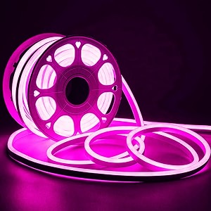 flexible led strip neon tape smd 2835 soft silicon rubber tube outdoor waterproof light 20 metercolor- pinksilicone rubber