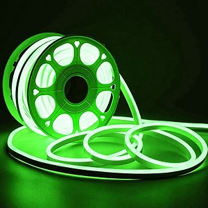 flexible led strip neon tape smd 2835 soft silicon rubber tube outdoor waterproof light 25 metercolor- greensilicone rubber