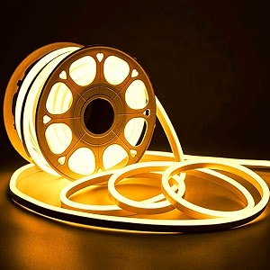 flexible led strip neon tape smd 2835 soft silicon rubber tube outdoor waterproof light 50 metercolor- yellowsilicone rubber