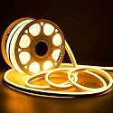 Flexible LED Strip Neon Tape SMD 2835 Soft Silicon Rubber Tube Outdoor Waterproof Light (5 Meter,Color- Yellow,Silicone Rubber)