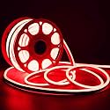 Flexible LED Strip Neon Tape SMD 2835 Soft Silicon Rubber Tube Outdoor Waterproof Light (5 Meter,Color- Red,Silicone Rubber)