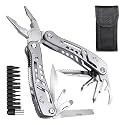 SHOPPOFOBIX 24 in 1 Multi-function Plier Tools Made of StainlessSteel with 11 Screwdriver bits Safety Hook,Bottle Opener,Multifunction Pliers