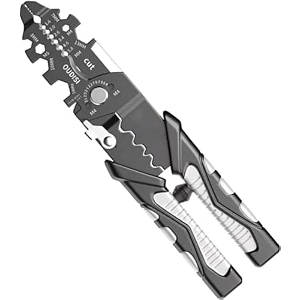 shoppofobix 5 in1 multi-function plier tools made of stainlesssteel with 11 screwdriver bits safety hookbottle openermultifunction pliers 5 in 1 multi-function plier large