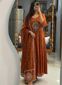 SHOPPRESTO Embroidered Anarkali Kurta Bottom Dupatta