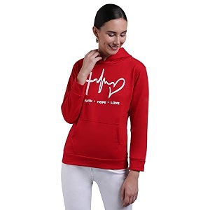 Womens Printed Sweatshirt with Hoodie- Abstract Print-Stylish