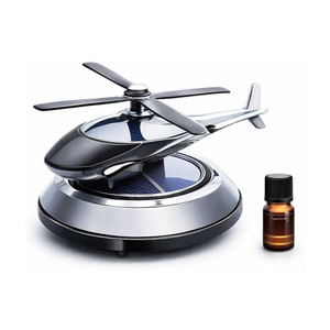 SHOPSERO Solar Powered Rotating Helicopter Silver Black