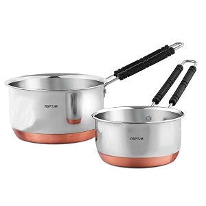 sauce pan tea maker milk coffee pan bhgoni stainless steel copper bottom sauce pan flat base sauce pan tea pan milk pan tapeli patila sauce pot 2000 and 3000 ml combo