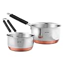 Stainless Steel Copper Bottom Sauce Pan Set - Tea Maker, Milk Coffee Pan, Flat Base Tapeli Patila (500 ML and 1000 ML Combo)
