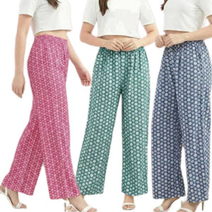 SHOPSOLUTION Relaxed Women Green Multicolor Trousers