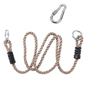 shopster 1 tree swing nylon rope for indoor outdoor swings amp playground set adjustable hanging swinging kit with carabiner - holds to 200 kgs 6 feet