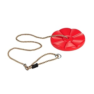 shopster 64 ft round monkey disc swing for kids height adjustable outdoor swing for kids amp adultsheavy duty material indoor amp outdoor use 120kg weight capacity includes carabiner - red