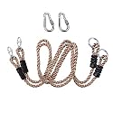 Shopster Kid Adjustable Climbing Nylon Rope for Outdoor Swings/Playground Set Accessories-180 Cm (6Ft), 2 Carabiner Included, Pack of 2,Multicolor