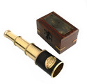Shoptreed Vintage Nautical 4 fold 7 Victorian Marine Brass Telescope with Wood Box Catadioptric Telescope