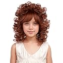 Short Ginger Kids Wig Girls Dark Orange Curly Wavy Wigs Child Auburn Synthetic Hair Wigs Cosplay Costume Wig for Kids
