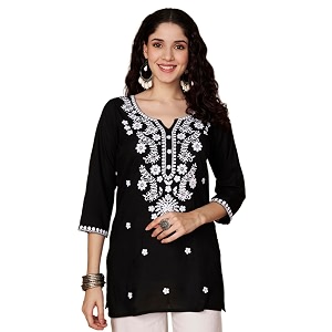Short Kurti for Women for Jeans Chikankari