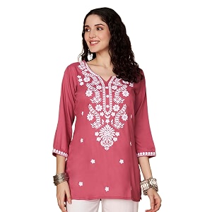 Short Kurti for Women for Jeans Chikankari