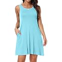 Short/Long Sleeve Women's Cold Shoulder Dress with Pockets Casual Swing T-Shirt Dresses