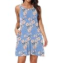 Short/Long Sleeve Women's Cold Shoulder Dress with Pockets Casual Swing T-Shirt Dresses