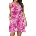 Short/Long Sleeve Women's Cold Shoulder Dress with Pockets Casual Swing T-Shirt Dresses
