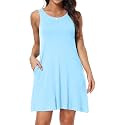 Short/Long Sleeve Women's Cold Shoulder Dress with Pockets Casual Swing T-Shirt Dresses